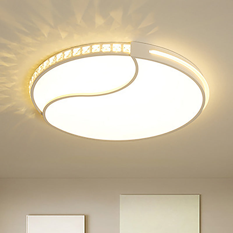 16.5"/20.5"/24.5" Wide Crystal Circular Flush Mount Lighting Contemporary LED Ceiling Light Fixture in Warm/White Light Clearhalo 'Ceiling Lights' 'Close To Ceiling Lights' 'Close to ceiling' 'Flush mount' Lighting' 239507