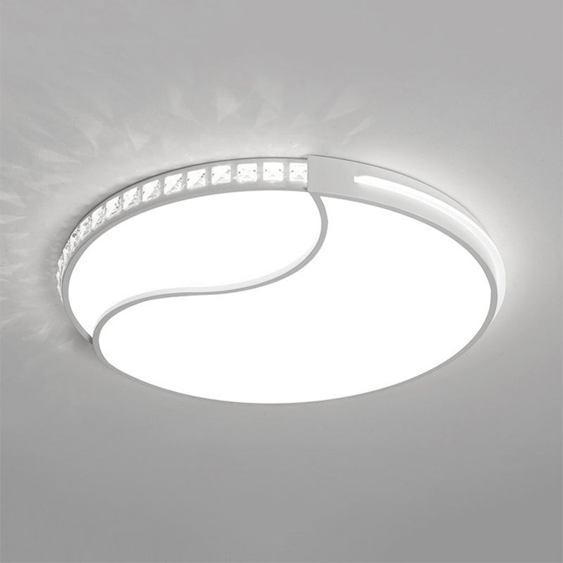 16.5"/20.5"/24.5" Wide Crystal Circular Flush Mount Lighting Contemporary LED Ceiling Light Fixture in Warm/White Light Clearhalo 'Ceiling Lights' 'Close To Ceiling Lights' 'Close to ceiling' 'Flush mount' Lighting' 239509