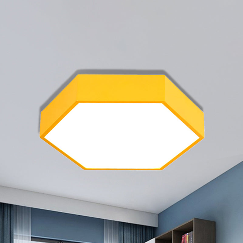 Metal Acrylic Hexagon Flush Ceiling Light Kids Simple LED Ceiling Lamp for Living Room Clearhalo 'Ceiling Lights' 'Close To Ceiling Lights' 'Close to ceiling' 'Flush mount' Lighting' 239658