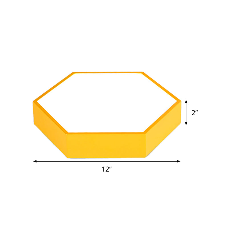 Metal Acrylic Hexagon Flush Ceiling Light Kids Simple LED Ceiling Lamp for Living Room Clearhalo 'Ceiling Lights' 'Close To Ceiling Lights' 'Close to ceiling' 'Flush mount' Lighting' 239659