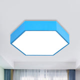 Metal Acrylic Hexagon Flush Ceiling Light Kids Simple LED Ceiling Lamp for Living Room Clearhalo 'Ceiling Lights' 'Close To Ceiling Lights' 'Close to ceiling' 'Flush mount' Lighting' 239661