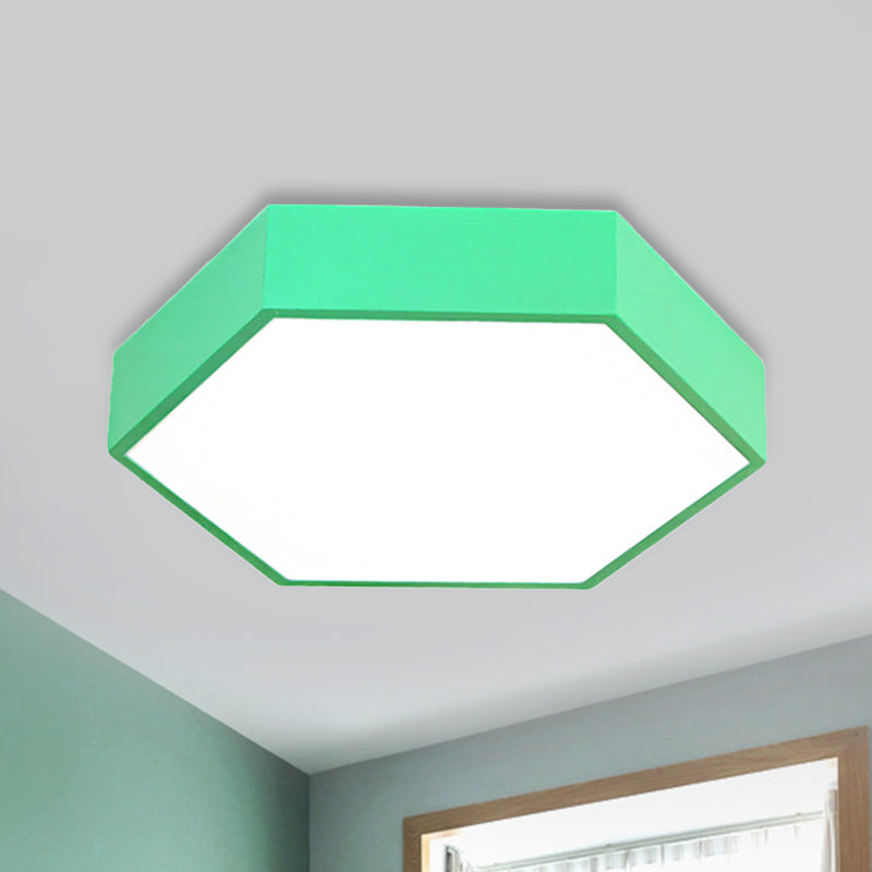 Metal Acrylic Hexagon Flush Ceiling Light Kids Simple LED Ceiling Lamp for Living Room Clearhalo 'Ceiling Lights' 'Close To Ceiling Lights' 'Close to ceiling' 'Flush mount' Lighting' 239664