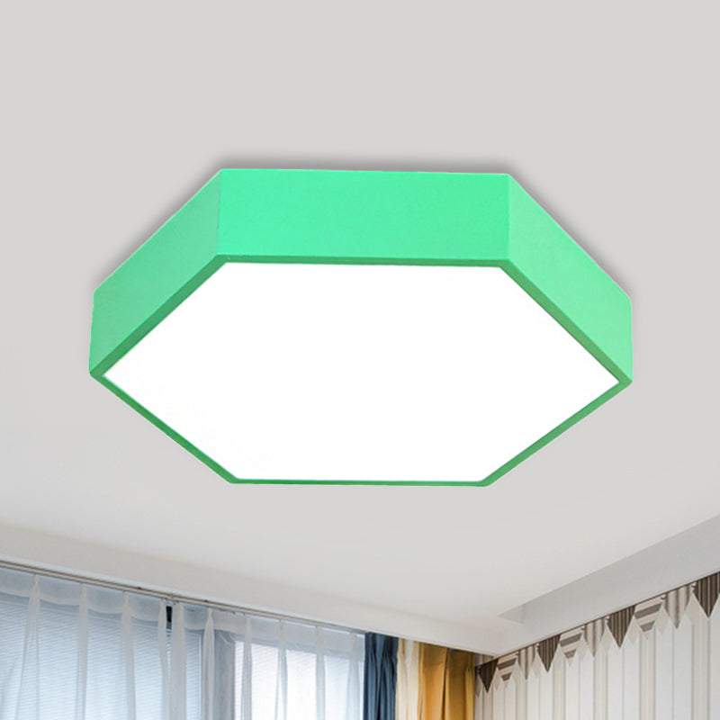 Metal Acrylic Hexagon Flush Ceiling Light Kids Simple LED Ceiling Lamp for Living Room Clearhalo 'Ceiling Lights' 'Close To Ceiling Lights' 'Close to ceiling' 'Flush mount' Lighting' 239665