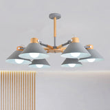 Dinging Room Cone Hanging Lamp Metal 6 Lights Simple Style Hanging Pendant Lights Clearhalo 'Ceiling Lights' 'Chandeliers' Lighting' options 239681