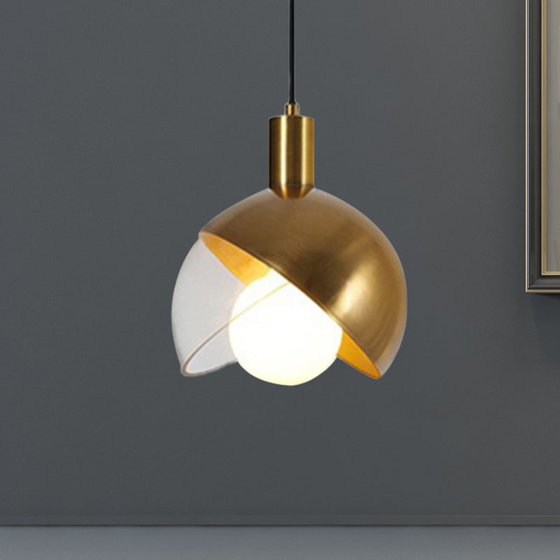 Metal Dome Pendant Ceiling Light Contemporary 1 Light Gold Hanging Pendant Light with Mobile Shade Clearhalo 'Ceiling Lights' 'Glass shade' 'Glass' 'Modern Pendants' 'Modern' 'Pendant Lights' 'Pendants' Lighting' 239723