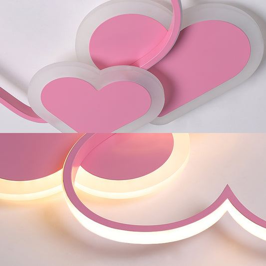 Modern Stylish Loving Heart Ceiling Mount Light Acrylic LED Flush Light for Kindergarten Clearhalo 'Ceiling Lights' 'Close To Ceiling Lights' 'Close to ceiling' 'Flush mount' Lighting' 239739