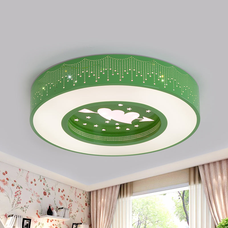 Blue/Yellow/Green Round Flush Mount Light Macaron Acrylic 16"/19.5"/23.5" Dia LED Ceiling Lamp in Third Gear/Warm/White Light for Bedroom Clearhalo 'Ceiling Lights' 'Close To Ceiling Lights' 'Close to ceiling' 'Flush mount' Lighting' 239766