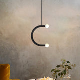 C Shape Hanging Pendant Light Simple Style Metal Black LED Pendant Light for Dining Room Black Clearhalo 'Ceiling Lights' 'Modern Pendants' 'Modern' 'Pendant Lights' 'Pendants' Lighting' 239770