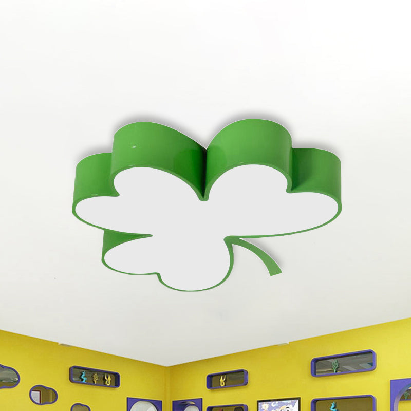 Lucky Clover LED Flush Mount Light Modern Stylish Acrylic Ceiling Lamp for Kindergarten Green Clearhalo 'Ceiling Lights' 'Pendant Lights' 'Pendants' Lighting' 239843_ef9ce126-b48e-457f-8da2-c6f0d7a06eae