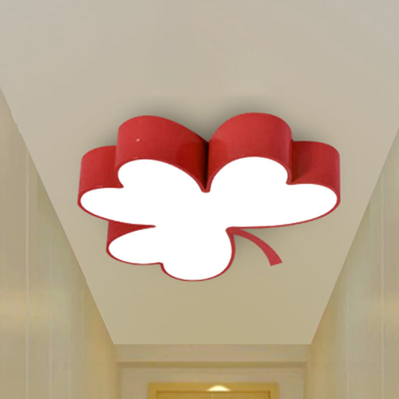 Lucky Clover LED Flush Mount Light Modern Stylish Acrylic Ceiling Lamp for Kindergarten Red Clearhalo 'Ceiling Lights' 'Pendant Lights' 'Pendants' Lighting' 239847_f574df10-e9a4-4553-9f50-25e61711f2c8