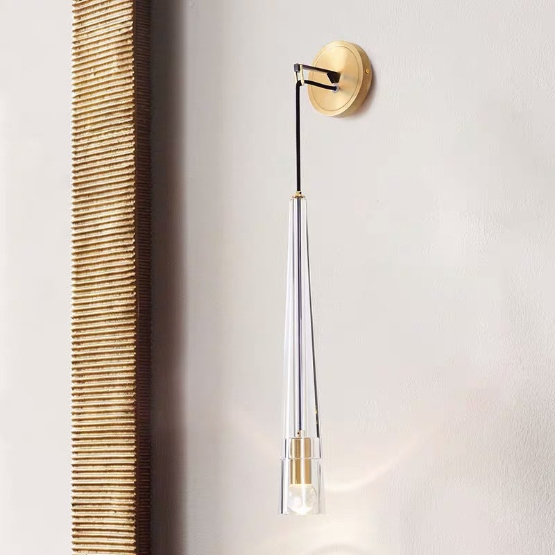 Tradition Cone Sconce Metal 1 Bulb Wall Mounted Light Fixture in Brass for Stairway Brass Clearhalo 'Wall Lamps & Sconces' 'Wall Lights' Lighting' 239889