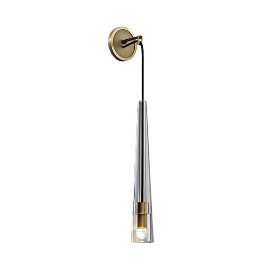 Tradition Cone Sconce Metal 1 Bulb Wall Mounted Light Fixture in Brass for Stairway Clearhalo 'Wall Lamps & Sconces' 'Wall Lights' Lighting' 239891