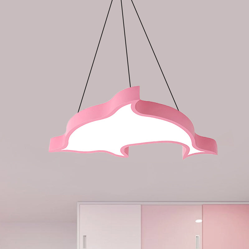 Cartoon Dolphin Pendant Light Acrylic Candy Colored LED Ceiling Pendant for Hallway Clearhalo 'Ceiling Lights' 'Pendant Lights' 'Pendants' Lighting' 239895