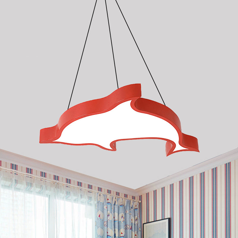 Cartoon Dolphin Pendant Light Acrylic Candy Colored LED Ceiling Pendant for Hallway Clearhalo 'Ceiling Lights' 'Pendant Lights' 'Pendants' Lighting' 239896