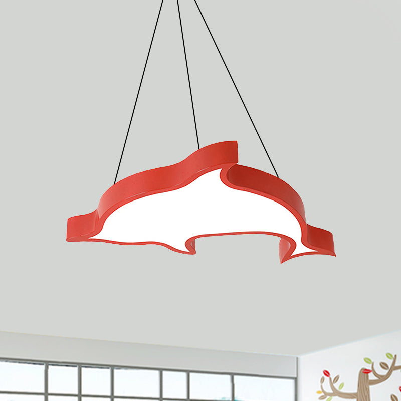 Cartoon Dolphin Pendant Light Acrylic Candy Colored LED Ceiling Pendant for Hallway Clearhalo 'Ceiling Lights' 'Pendant Lights' 'Pendants' Lighting' 239897