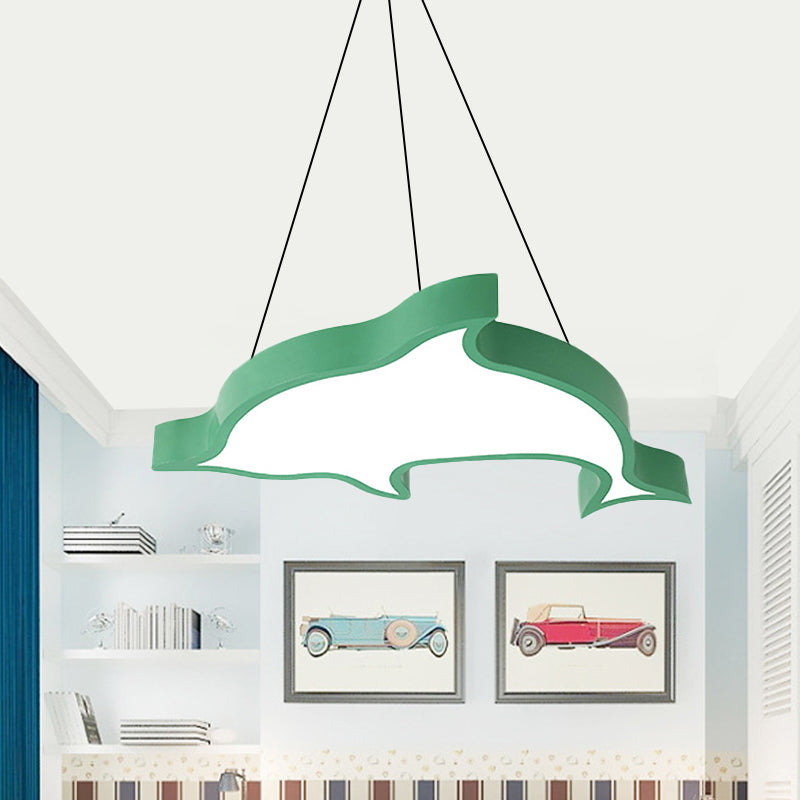 Cartoon Dolphin Pendant Light Acrylic Candy Colored LED Ceiling Pendant for Hallway Clearhalo 'Ceiling Lights' 'Pendant Lights' 'Pendants' Lighting' 239900