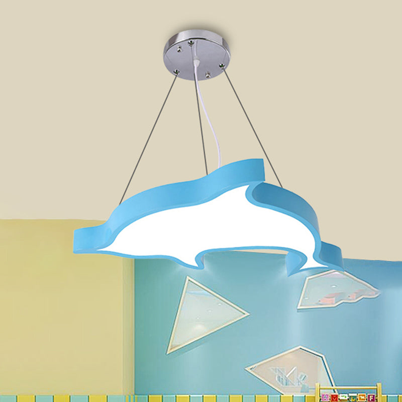 Cartoon Dolphin Pendant Light Acrylic Candy Colored LED Ceiling Pendant for Hallway Clearhalo 'Ceiling Lights' 'Pendant Lights' 'Pendants' Lighting' 239903