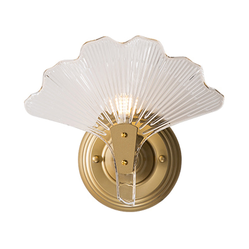 Gold Ginkgo Sconce Light Traditional 1/3 Heads Metal Wall Lighting Fixture for Dining Room Clearhalo 'Wall Lamps & Sconces' 'Wall Lights' Lighting' 239992