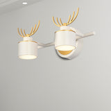 White Cylindrical Vanity Lighting Modern 2/3/4 Lights Acrylic Led Wall Mounted Light Fixture with Antler Design in Natural Light 2.0 White Clearhalo 'Cast Iron' 'Glass' 'Industrial' 'Modern wall lights' 'Modern' 'Tiffany' 'Traditional wall lights' 'Vanity Lights' 'Wall Lights' Lighting' 240098