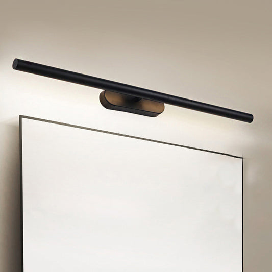 Tube Metal Vanity Lighting Modern Led White/Black Wall Mounted Lamp in White/Warm/Natural Light, 19"/23"/27" Wide Black Clearhalo 'Cast Iron' 'Glass' 'Industrial' 'Modern wall lights' 'Modern' 'Tiffany' 'Traditional wall lights' 'Vanity Lights' 'Wall Lights' Lighting' 240200