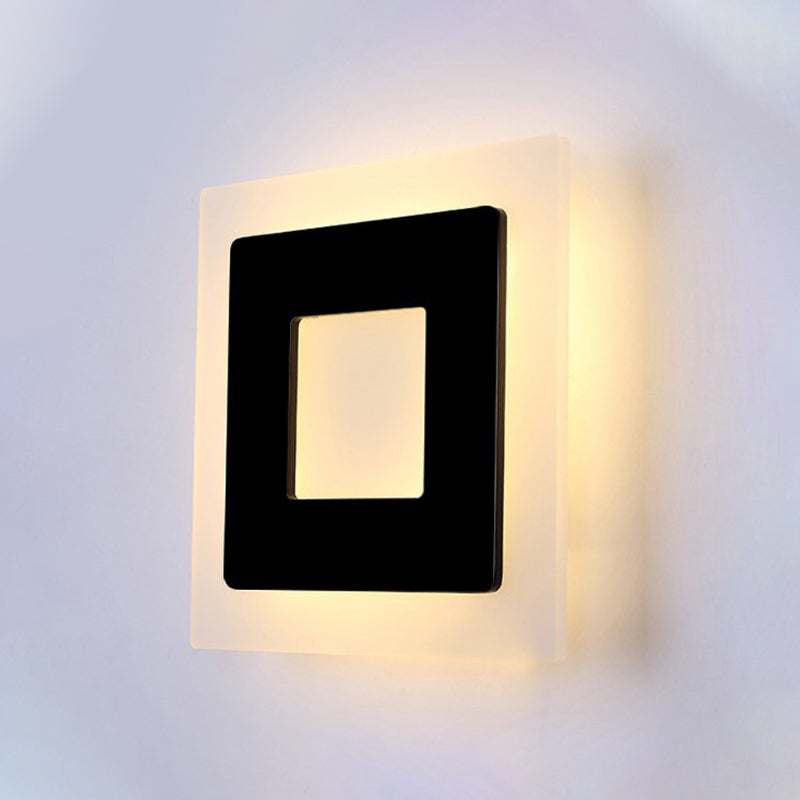 Modern Square Acrylic Sconce Light LED Living Room Wall Lighting Fixture in Warm/White Light White Clearhalo 'Modern wall lights' 'Modern' 'Wall Lamps & Sconces' 'Wall Lights' Lighting' 240286