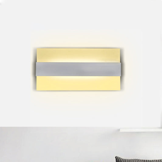 9" Wide Acrylic Rectangular Wall Lamp Simple LED White Sconce Light Fixture for Bedroom White Clearhalo 'Modern wall lights' 'Modern' 'Wall Lamps & Sconces' 'Wall Lights' Lighting' 240293