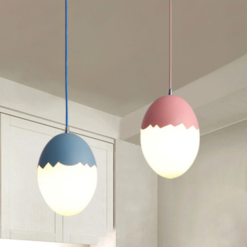 Modern Stylish Hanging Light Eggshell Acrylic Metal Suspension Light for Dining Room Clearhalo 'Ceiling Lights' 'Glass shade' 'Glass' 'Pendant Lights' 'Pendants' Lighting' 240310