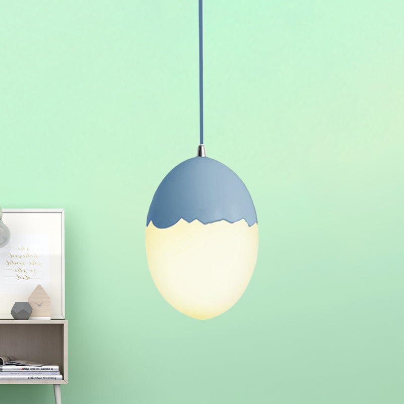 Modern Stylish Hanging Light Eggshell Acrylic Metal Suspension Light for Dining Room Clearhalo 'Ceiling Lights' 'Glass shade' 'Glass' 'Pendant Lights' 'Pendants' Lighting' 240312