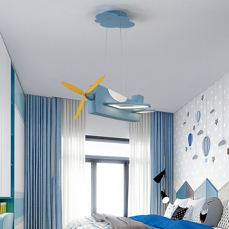 Propeller Plane Classroom Pendant Lighting Metal Creative Kids LED Chandelier Light Clearhalo 'Ceiling Lights' 'Chandeliers' Lighting' options 2404944