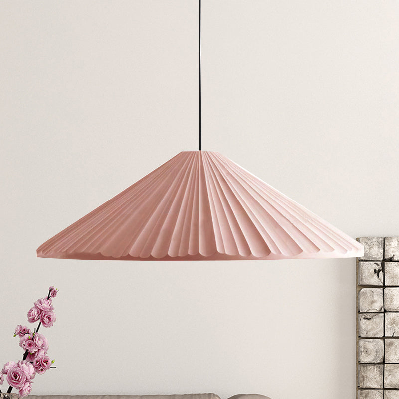 Nordic Style Fold Cone Pendant Light 1 Head Resin Hanging Light for Cafe Restaurant Clearhalo 'Ceiling Lights' 'Pendant Lights' 'Pendants' Lighting' 240497