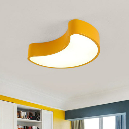 Acrylic Crescent Flushmount Light Cartoon LED Ceiling Mounted Fixture for Nursery Yellow Clearhalo 'Ceiling Lights' 'Close To Ceiling Lights' 'Close to ceiling' 'Flush mount' Lighting' 2405061