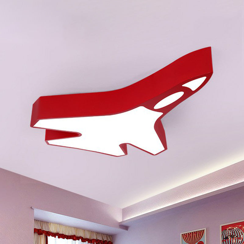 Aircraft Surface Mounted Led Ceiling Light Cartoon Metal Boys Bedroom Flushmount Red Clearhalo 'Ceiling Lights' 'Close To Ceiling Lights' 'Close to ceiling' 'Flush mount' Lighting' 2405065