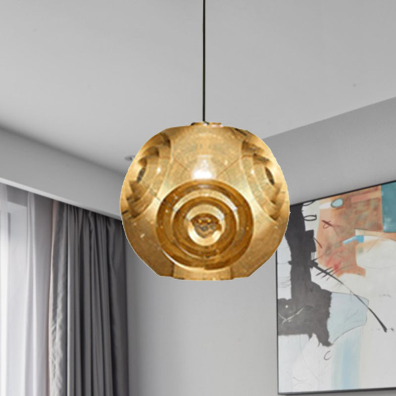 Globe Pendant Lighting Nordic Metal 1 Light Chrome/Gold/Rose Gold Hanging Ceiling Light, 11"/12.5"/15"W Gold Clearhalo 'Ceiling Lights' 'Modern Pendants' 'Modern' 'Pendant Lights' 'Pendants' Lighting' 240507