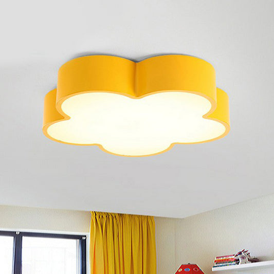 Kids Style LED Flush Light Flower Shaped Ceiling Fixture with Acrylic Shade for Bedroom Yellow Clearhalo 'Ceiling Lights' 'Close To Ceiling Lights' 'Close to ceiling' 'Flush mount' Lighting' 2405071