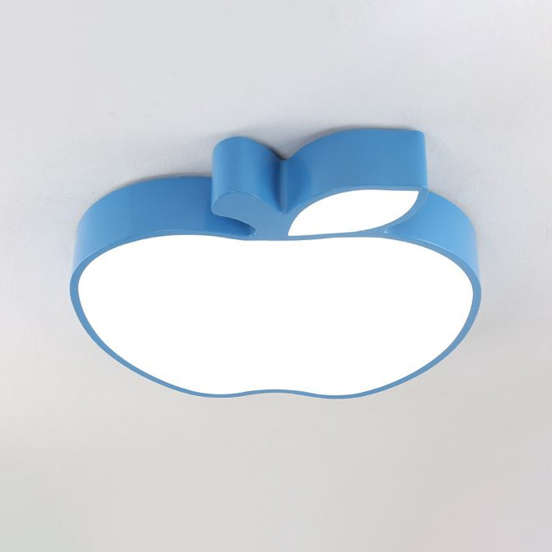 Apple Kindergarten Flush Mount Led Light Acrylic Cartoon Ceiling Flush Light in Blue Clearhalo 'Ceiling Lights' 'Close To Ceiling Lights' 'Close to ceiling' 'Flush mount' Lighting' 2405079