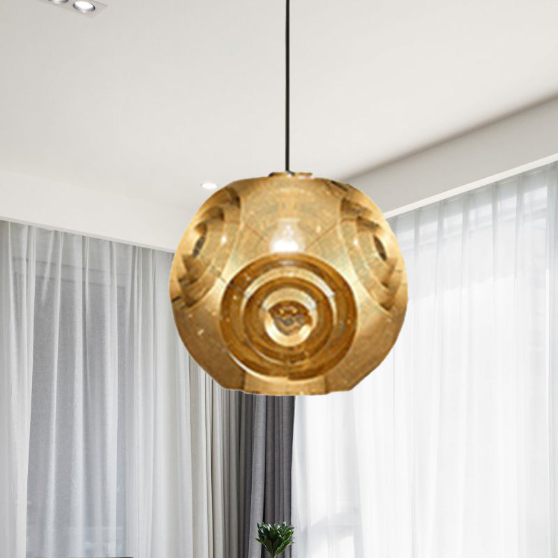 Globe Pendant Lighting Nordic Metal 1 Light Chrome/Gold/Rose Gold Hanging Ceiling Light, 11"/12.5"/15"W Clearhalo 'Ceiling Lights' 'Modern Pendants' 'Modern' 'Pendant Lights' 'Pendants' Lighting' 240508