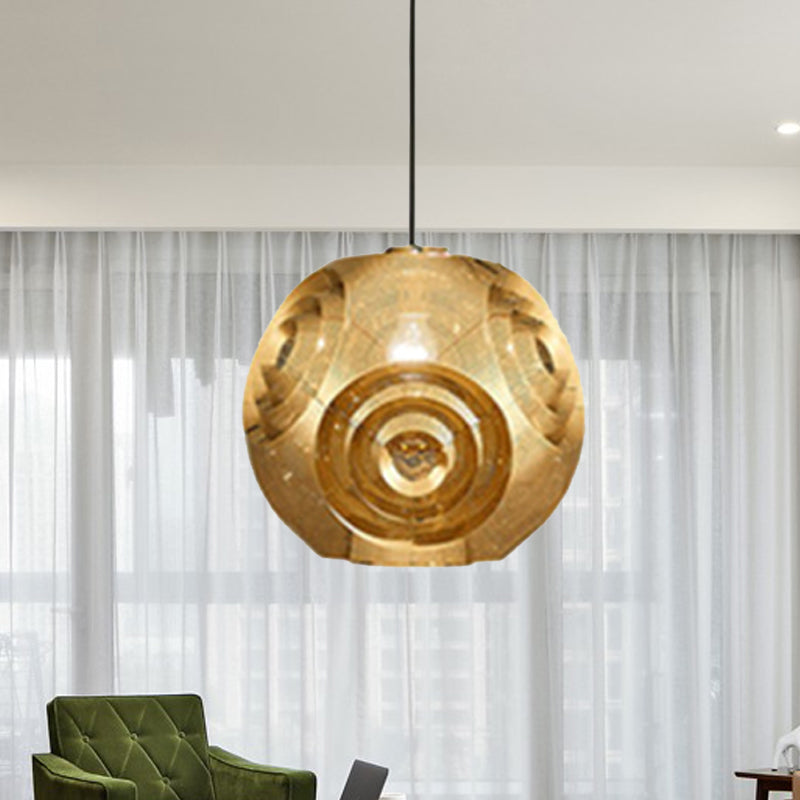 Globe Pendant Lighting Nordic Metal 1 Light Chrome/Gold/Rose Gold Hanging Ceiling Light, 11"/12.5"/15"W Clearhalo 'Ceiling Lights' 'Modern Pendants' 'Modern' 'Pendant Lights' 'Pendants' Lighting' 240509