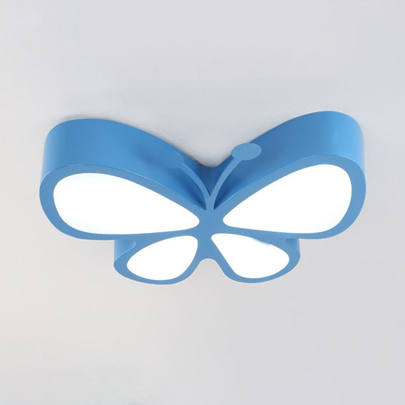 Butterfly LED Flush Mount Light Cartoon Metal Flushmount Ceiling Lamp for Nursery Blue Clearhalo 'Ceiling Lights' 'Close To Ceiling Lights' 'Close to ceiling' 'Flush mount' Lighting' 2405113