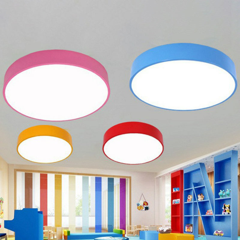 Round Flush Mount Ceiling Fixture Macaron Acrylic Kindergarten LED Flush Mounted Light Clearhalo 'Ceiling Lights' 'Close To Ceiling Lights' 'Close to ceiling' 'Flush mount' Lighting' 2405117