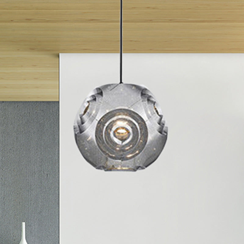 Globe Pendant Lighting Nordic Metal 1 Light Chrome/Gold/Rose Gold Hanging Ceiling Light, 11"/12.5"/15"W Chrome Clearhalo 'Ceiling Lights' 'Modern Pendants' 'Modern' 'Pendant Lights' 'Pendants' Lighting' 240513