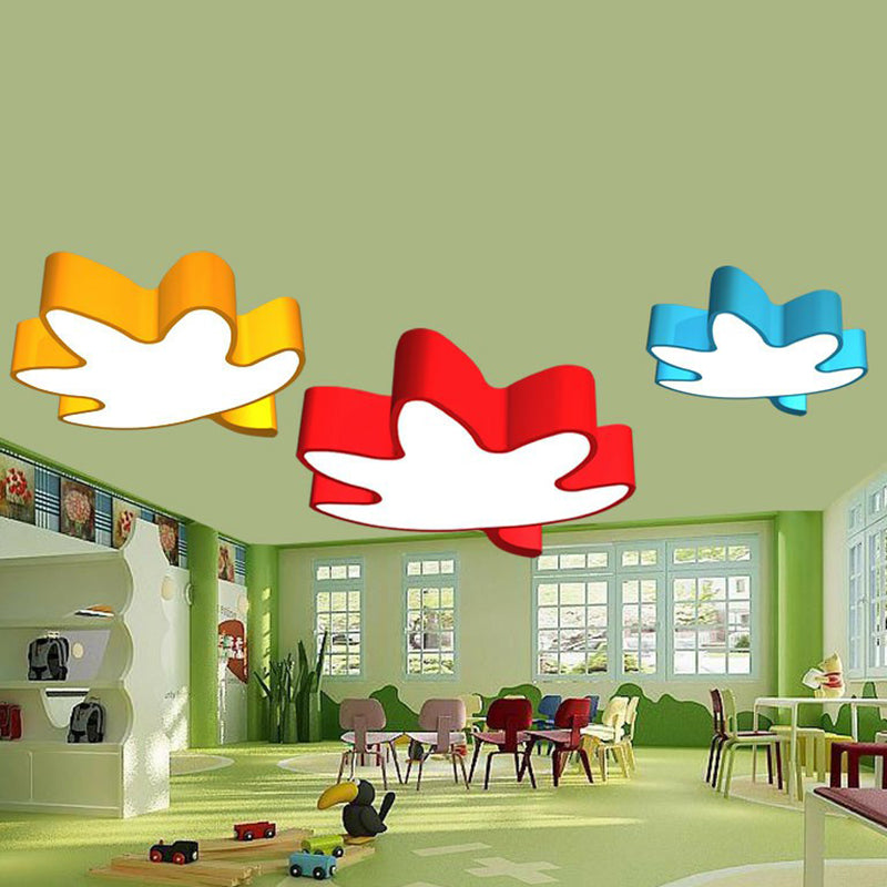 Maple Leaf Shaped Kindergarten Ceiling Lamp Acrylic Cartoon Flush Mount LED Light Clearhalo 'Ceiling Lights' 'Close To Ceiling Lights' 'Close to ceiling' 'Flush mount' Lighting' 2405130