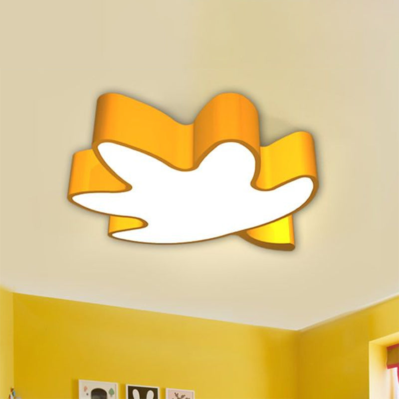 Maple Leaf Shaped Kindergarten Ceiling Lamp Acrylic Cartoon Flush Mount LED Light Yellow Clearhalo 'Ceiling Lights' 'Close To Ceiling Lights' 'Close to ceiling' 'Flush mount' Lighting' 2405132