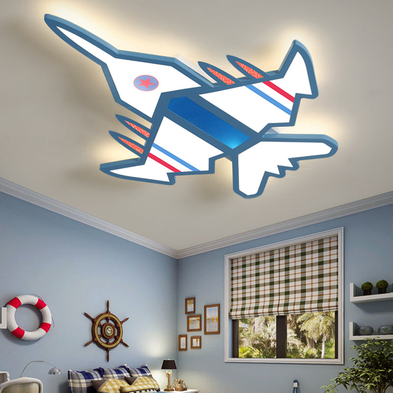 Airplane Flush Mount LED Light Childrens Acrylic Bedroom Ultrathin Ceiling Flush Light Clearhalo 'Ceiling Lights' 'Close To Ceiling Lights' 'Close to ceiling' 'Semi-flushmount' Lighting' 2405294