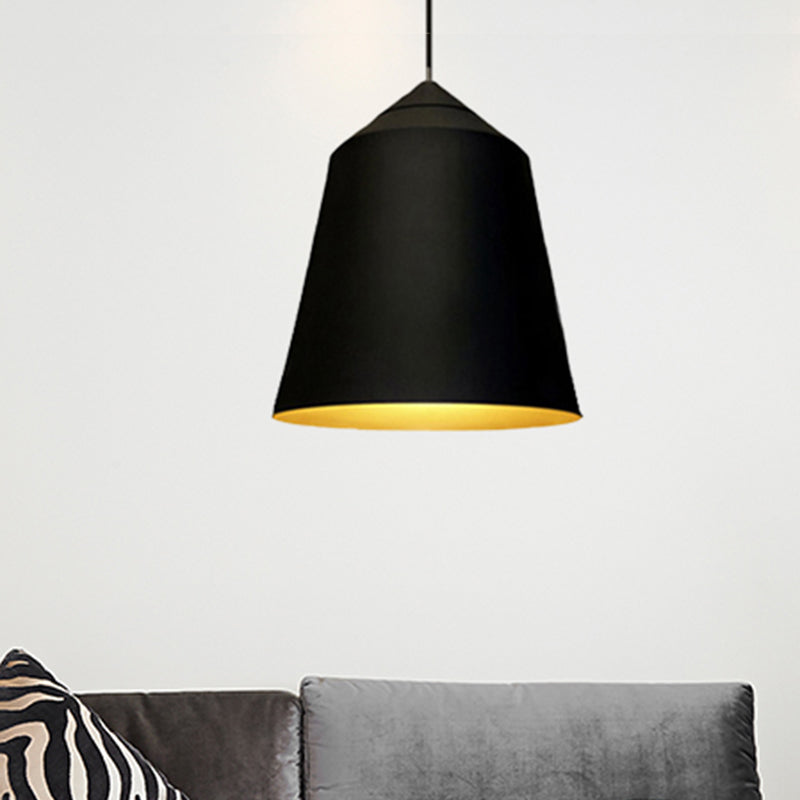 6"/13" Wide Bell Pendant Lighting Modern Metal 1 Light Black/White Hanging Ceiling Light Black Clearhalo 'Ceiling Lights' 'Modern Pendants' 'Modern' 'Pendant Lights' 'Pendants' Lighting' 240531