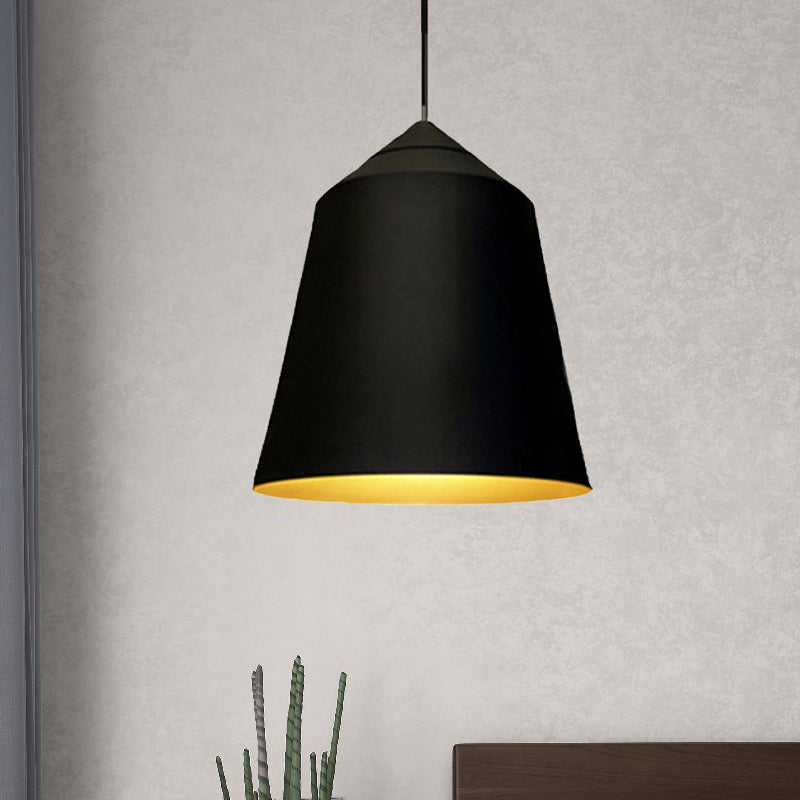 6"/13" Wide Bell Pendant Lighting Modern Metal 1 Light Black/White Hanging Ceiling Light Clearhalo 'Ceiling Lights' 'Modern Pendants' 'Modern' 'Pendant Lights' 'Pendants' Lighting' 240532