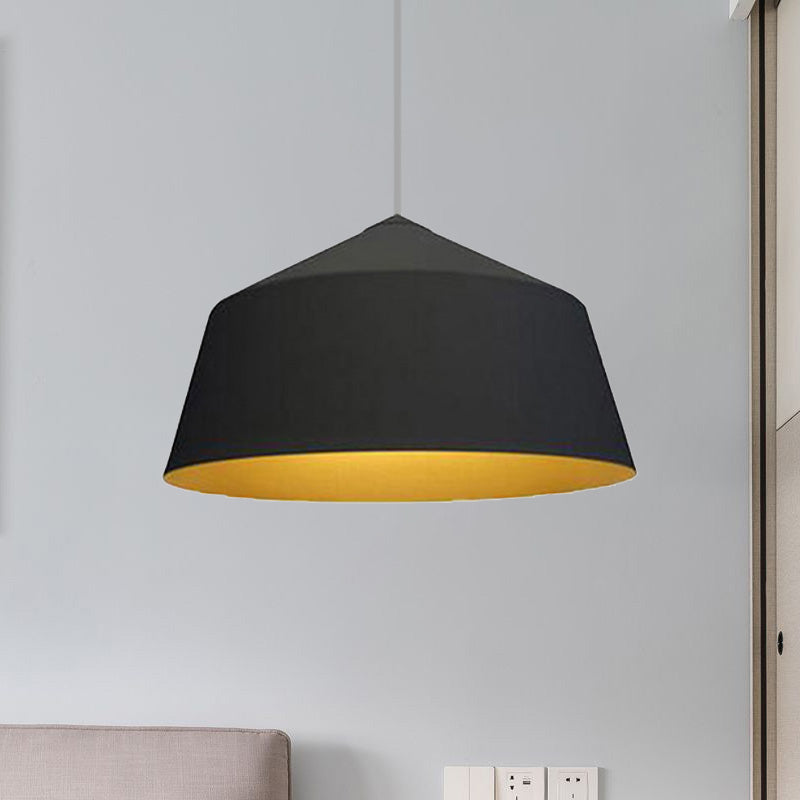 Dome Shaped Shade Pendant Ceiling Light in Nordic Style Metal 1 Light Black/White Hanging Ceiling Light Black Clearhalo 'Ceiling Lights' 'Modern Pendants' 'Modern' 'Pendant Lights' 'Pendants' Lighting' 240536
