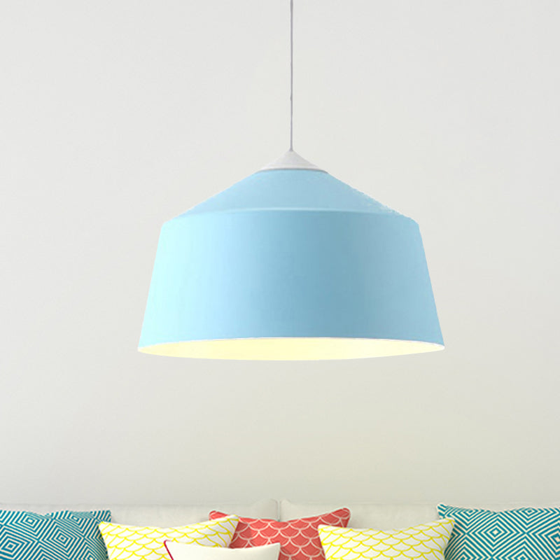 Dome Pendant Lighting Nordic Metal 1 Light Black/Grey/Pink Hanging Ceiling Light Light Blue Clearhalo 'Ceiling Lights' 'Modern Pendants' 'Modern' 'Pendant Lights' 'Pendants' Lighting' 240557