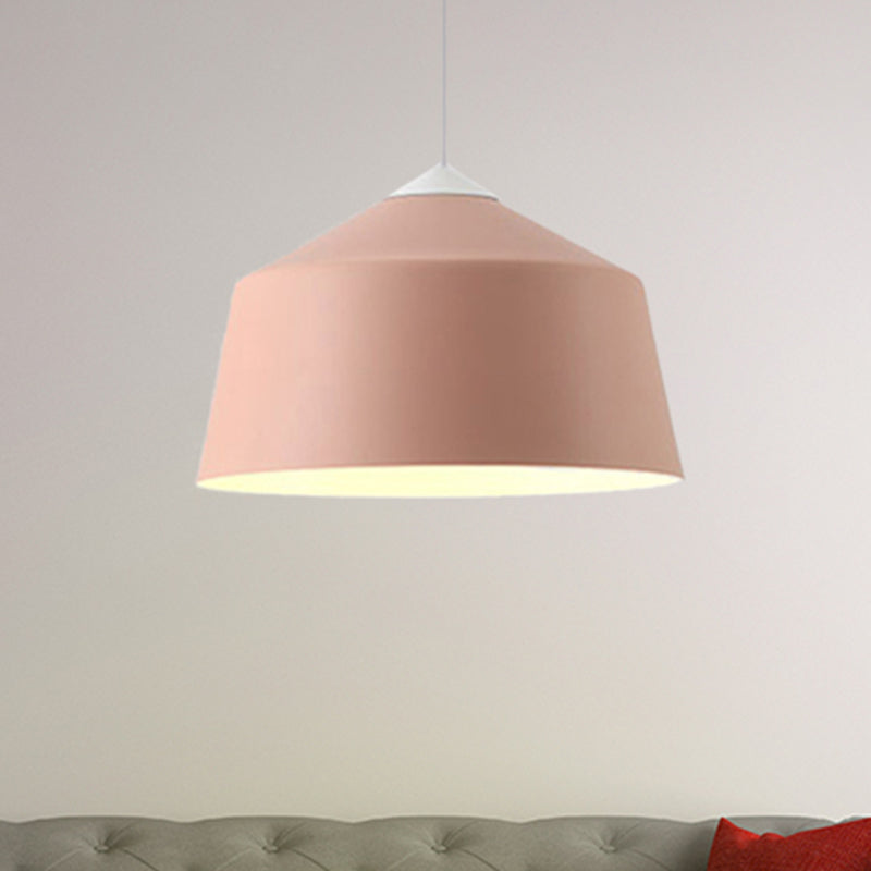 Dome Pendant Lighting Nordic Metal 1 Light Black/Grey/Pink Hanging Ceiling Light Pink Clearhalo 'Ceiling Lights' 'Modern Pendants' 'Modern' 'Pendant Lights' 'Pendants' Lighting' 240565