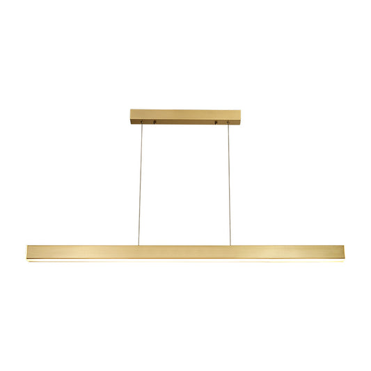 Simplicity Pole Shaped Island Lamp Acrylic Dining Room LED Suspension Lighting in Brass Clearhalo 'Ceiling Lights' 'Island Lights' Lighting' 2405668