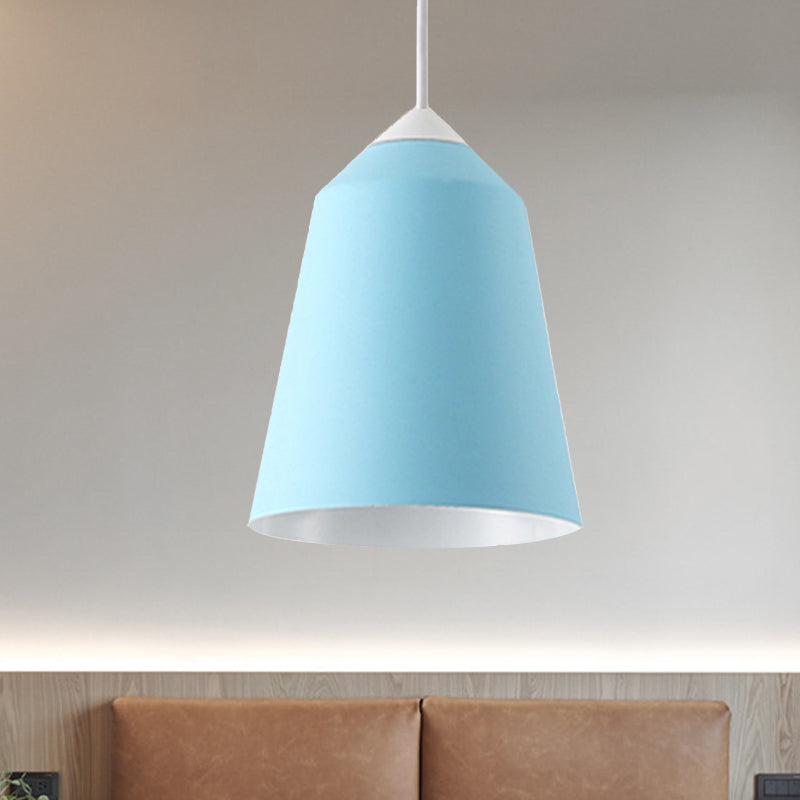 Bell Pendant Lighting Minimalist Metal 1 Light White/Blue/Gold Hanging Ceiling Light Clearhalo 'Ceiling Lights' 'Modern Pendants' 'Modern' 'Pendant Lights' 'Pendants' Lighting' 240568